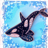 Arctic Ocra Glitter Pin on Picture Card