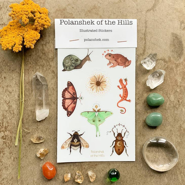 Tiny Astral Bee Stickers — Polanshek of the Hills