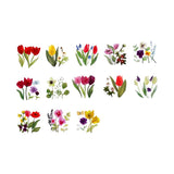 Tulip Flower Wreath Washi Roll Sticker Bande (200 pieces)