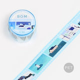 Light Blue Film Washi Tape Clear BGM