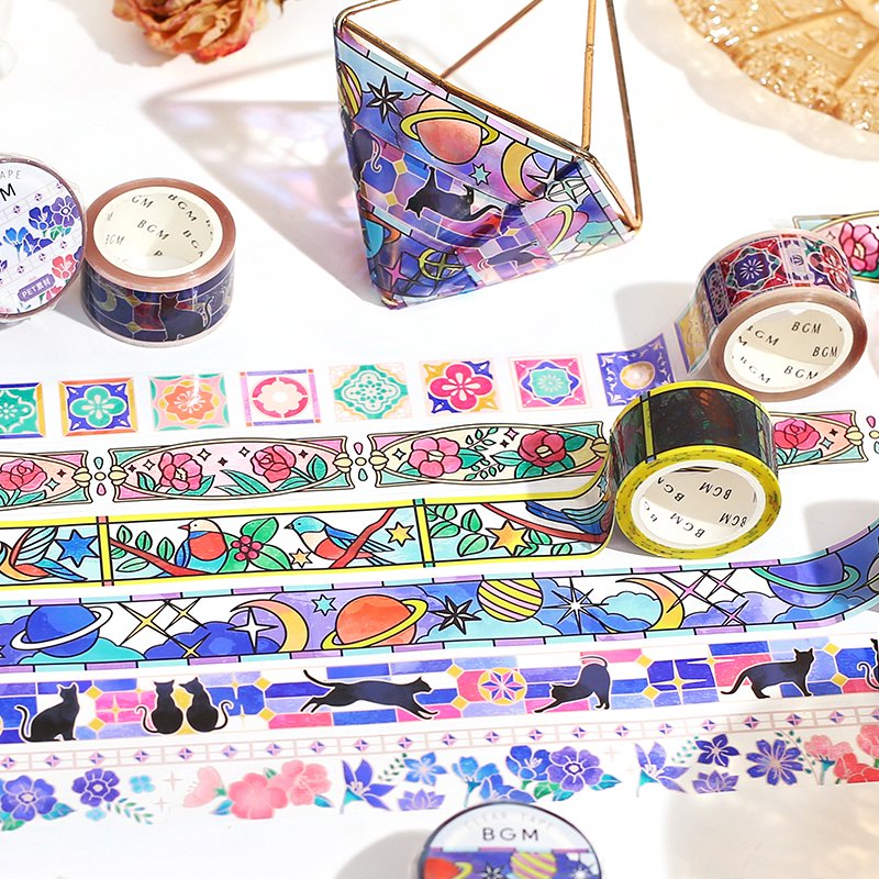 Stained Glass Girl's Dream Washi Tape Foil BGM