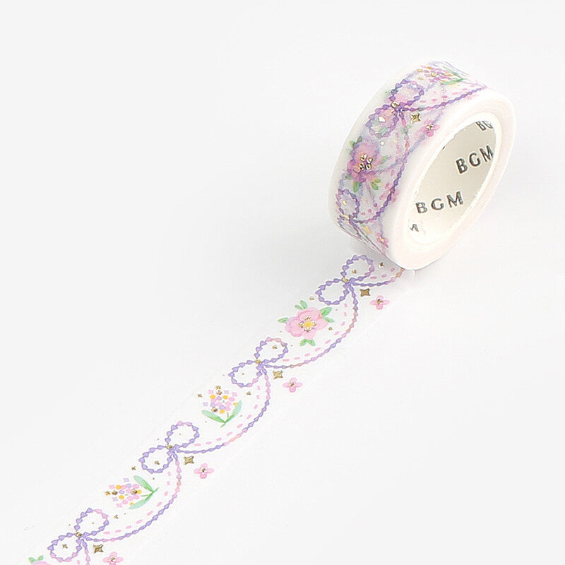 Embroidery Purple Washi Tape Foil BGM