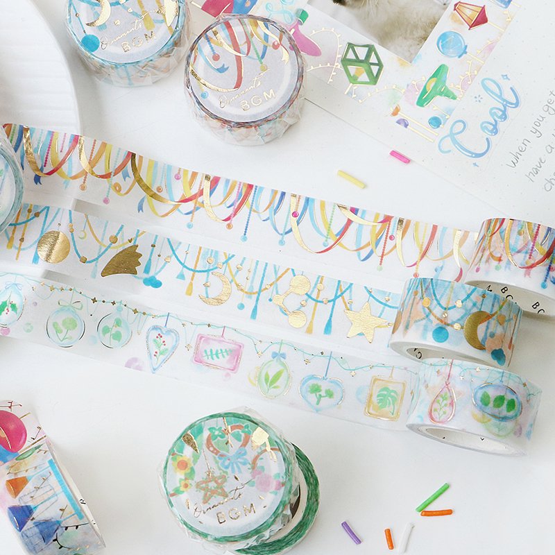 Ornament Flower Wreath Washi Tape Foil BGM