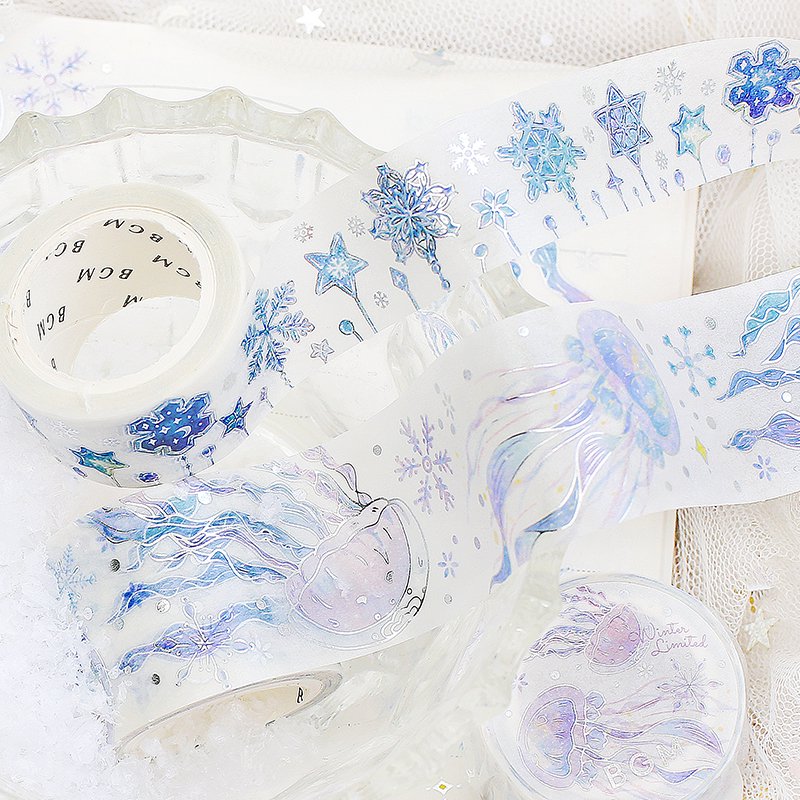 Winter Snow Jellyfish Washi Tape Foil BGM