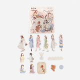 Girl Flake Sticker Pale Coordinate (45 pieces)