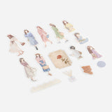 Girl Flake Sticker Pale Coordinate (45 pieces)