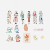 Girl Flake Sticker Simple Light Coordinate (45 pieces)