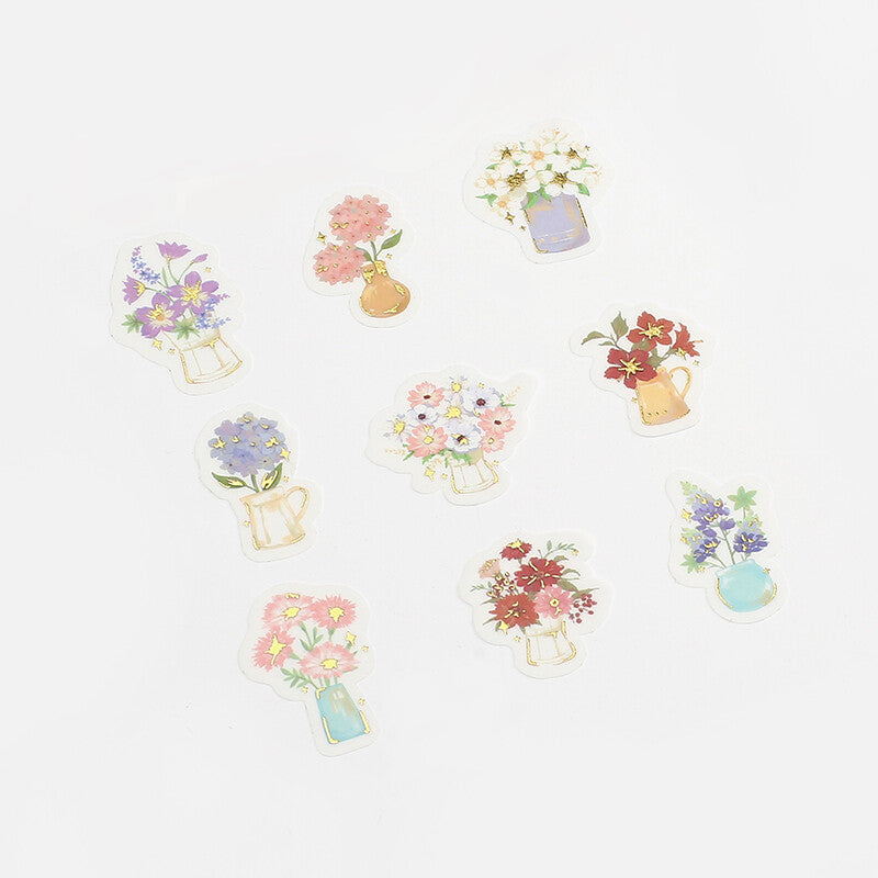 Flowers & Vases Flake Sticker BGM