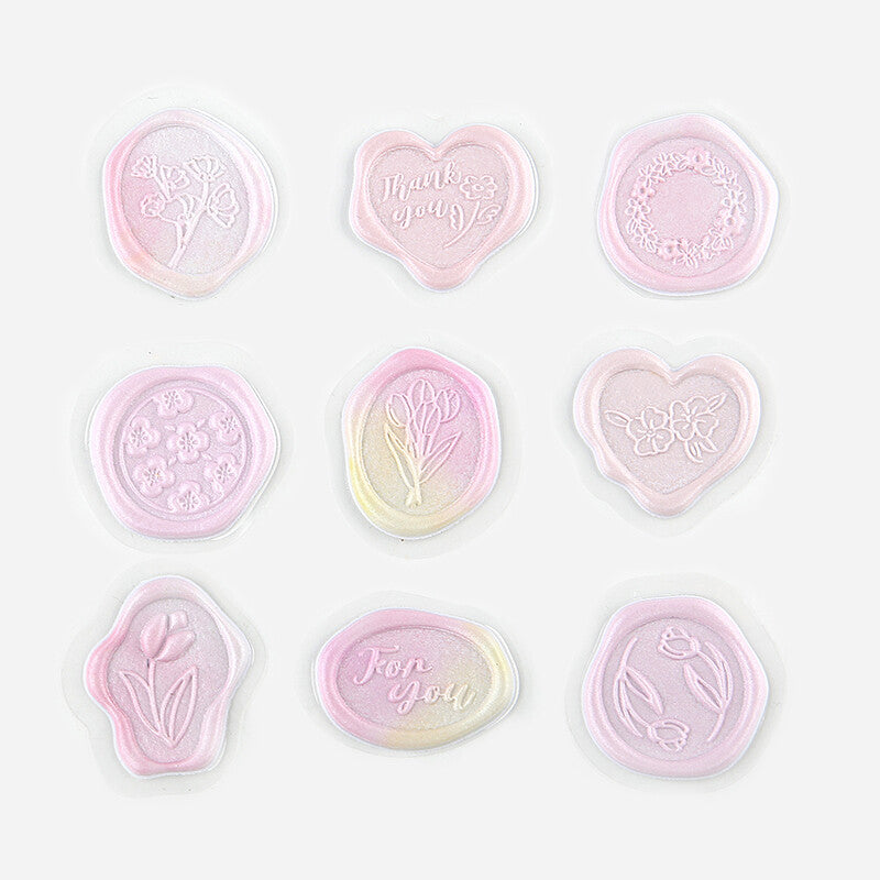 Irodori Pink Sealing Wax Seal Sticker - Florals, Thank You, For You, Cherry Blossom, Tulip and more!