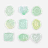 Irodori Green Sealing Wax Seal Sticker - Thank You, For You, Bird, Flower Wreath, Bird and more!