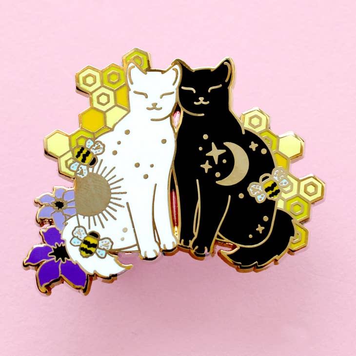 Bee Hive Cats Enamel Pin