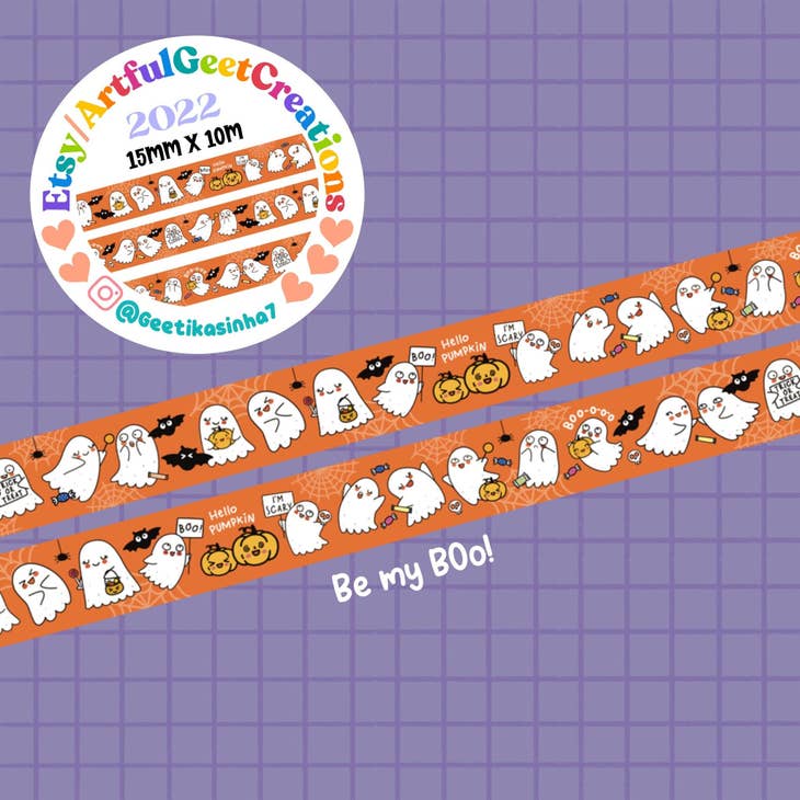 Be my BOO Washi Tape  Artful Geet Creations