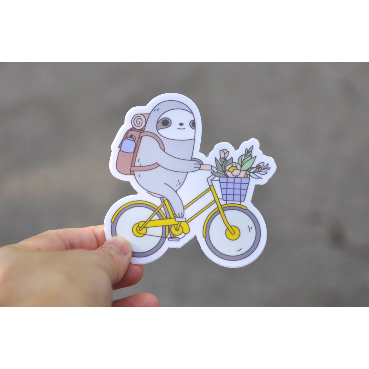 Biking Sloth Vinyl Sticker