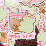 Boba is Life Vinyl Sticker Matcha the Frog