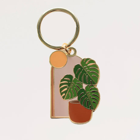 Boho Monstera Keychain