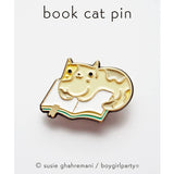 Pin de gato de libro