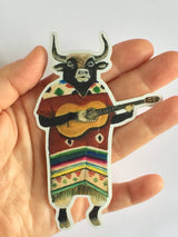 Bull Guitarist Vinyl Sticker