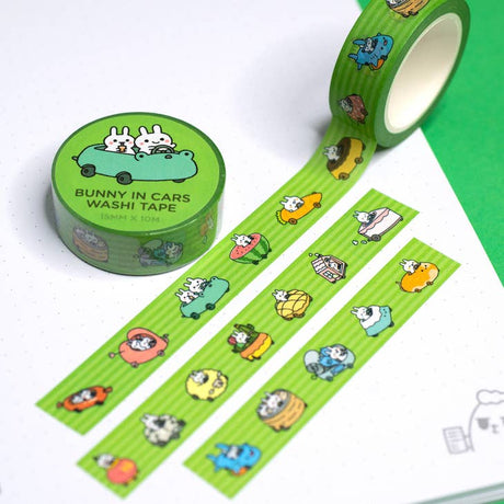 Robot Dance Battle Bunny Cars Washi Tape