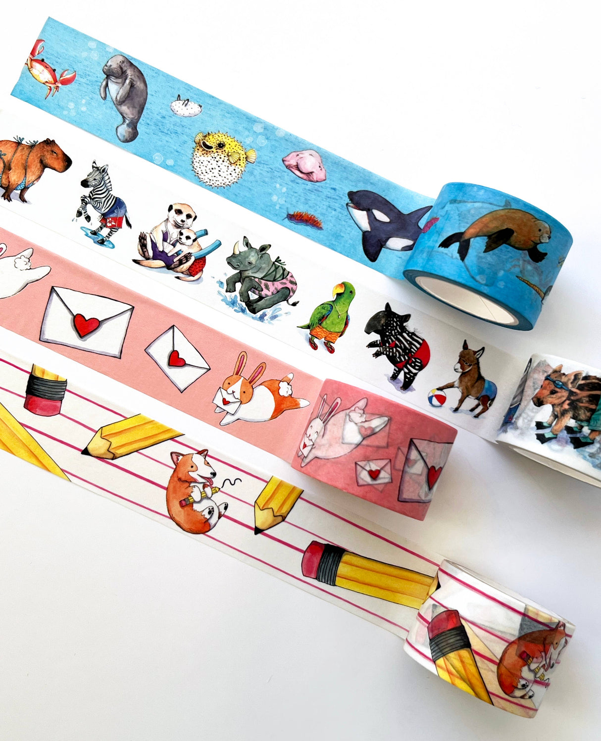 Corgis and Pencils Washi Tape