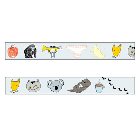 Japan Washi Tape Koala Gorilla Otter Fox Apple Ant CoffeeJapan Washi Tape Chobit Wit • Koala Gorilla Otter Fox Apple Ant Coffee Cat