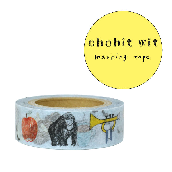 Japan Washi Tape Chobit Wit • Koala Gorilla Otter Fox Apple Ant Coffee Cat