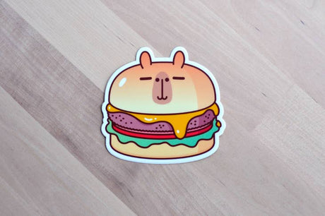 Capybara Cheeseburger Vinyl Sticker