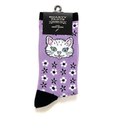 Cat socks bamboo blend knit socks - Ladies crew socks