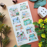 Charming City Shops Sticker Sheet