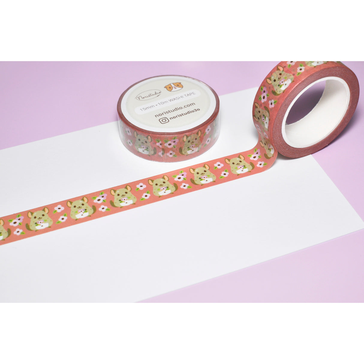 Chinchilla and Flowers Washi Tape