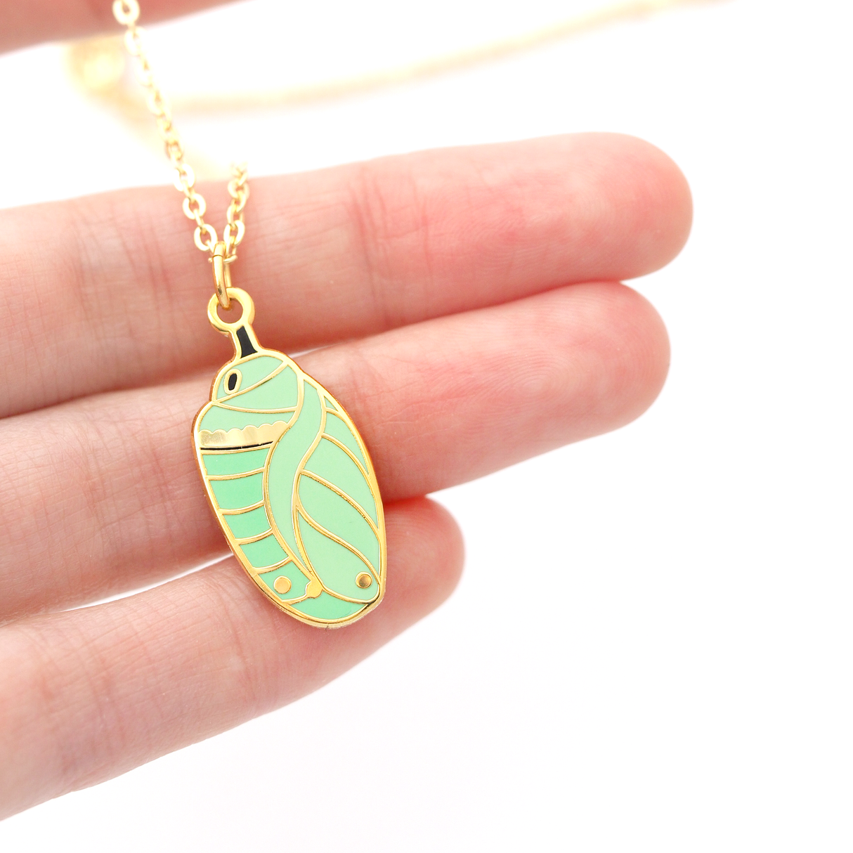 Chrysalis Necklace Monarch Butterfly Chrysalis