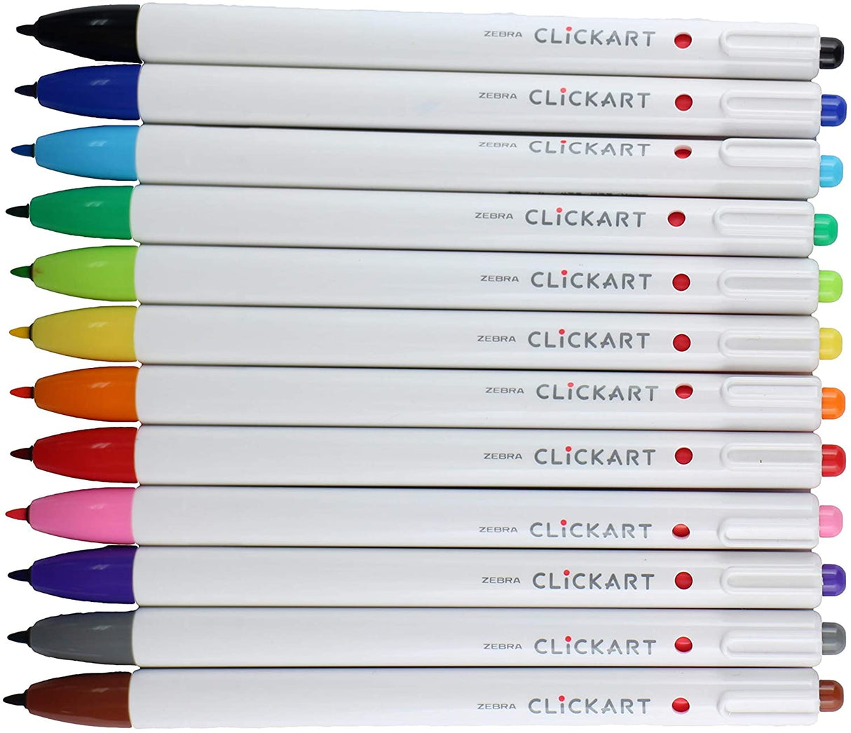 Zebra Clickart Knock Sign Pen 0.6 mm - 12 Color Set Standard ST