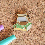 Coffee and Books Enamel Pin