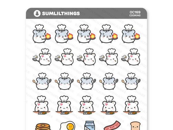 Cooking Time Hamster Sticker Sheet