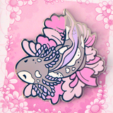 Coral Speckled Axolotl Hard Enamel Pin