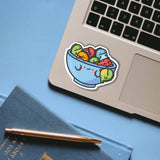 Cute Bowl of Dinosaurs Vinyl Sticker