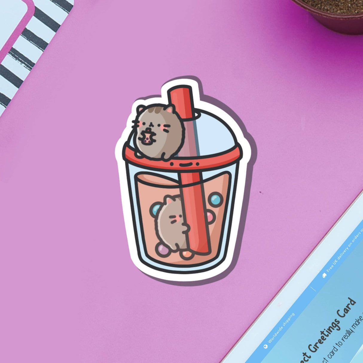 Cute Bubble Tea Vinyl Sticker