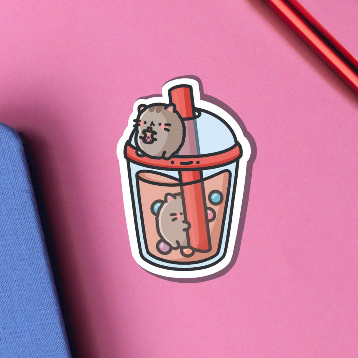 Cute Bubble Tea Vinyl Sticker