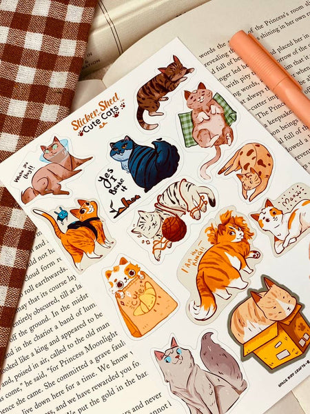 Made some precut reading journal stickers with these adorable cats in