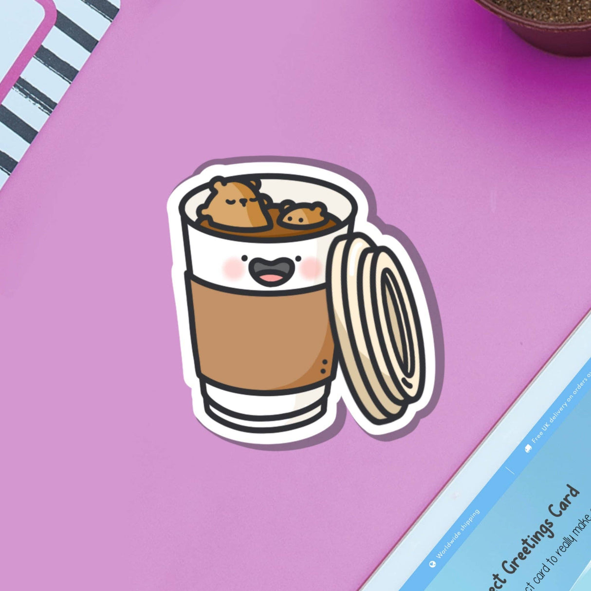 Cute Coffee Bears Vinyl Sticker