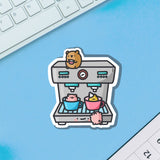 Cute Coffee Machine Vinyl Sticker