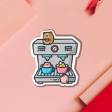 Cute Coffee Machine Vinyl Sticker