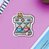 Cute Coffee Machine Vinyl Sticker