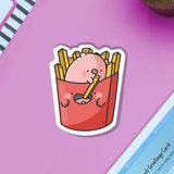 Cute Fries Pig Vinyl Sticker