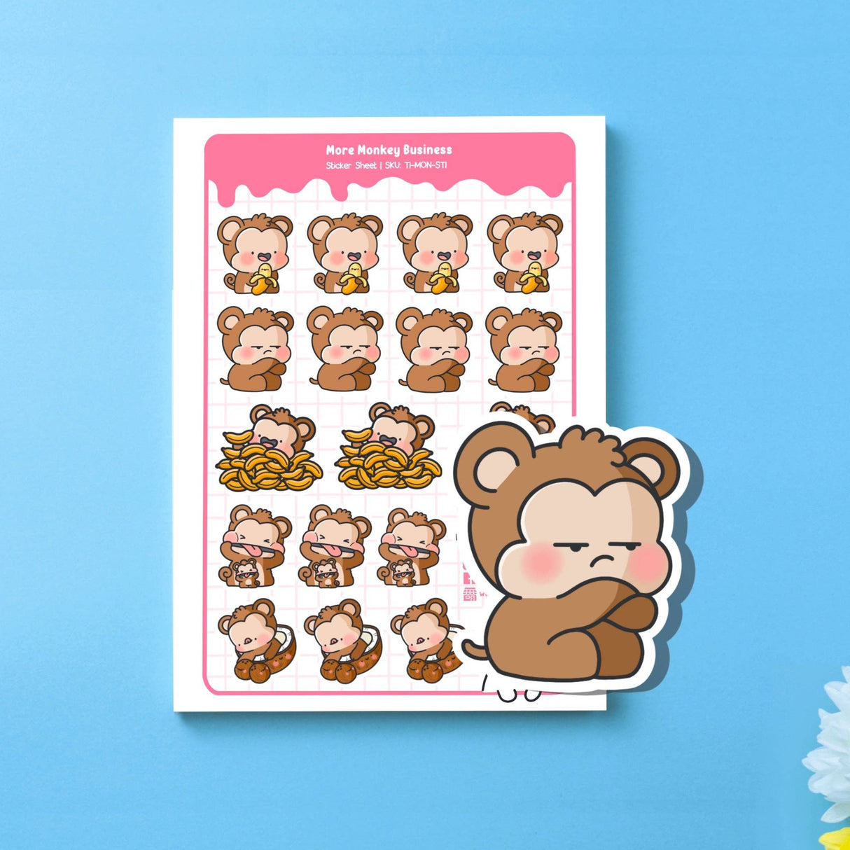 Cute Monkey Planner Stickers