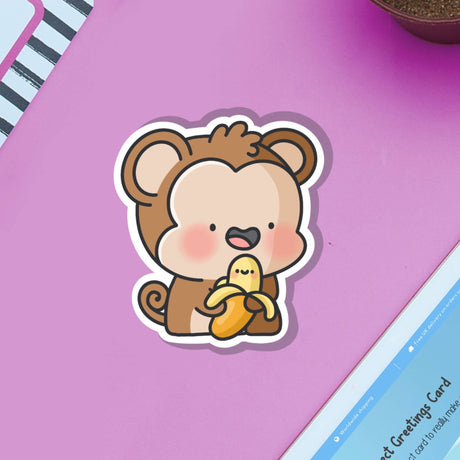 Cute Monkey Vinyl Sticker