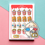 Cute Movie Night Planner Stickers