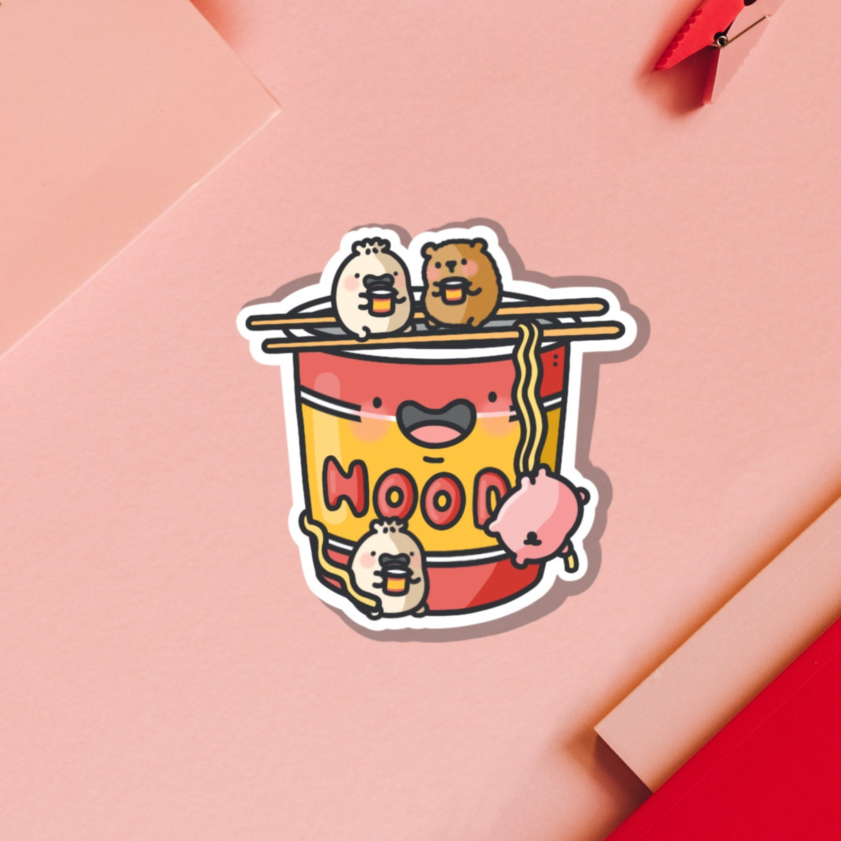 Cute Pot Noodle Vinyl Sticker