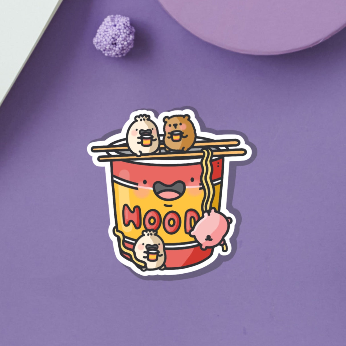 Cute Pot Noodle Vinyl Sticker