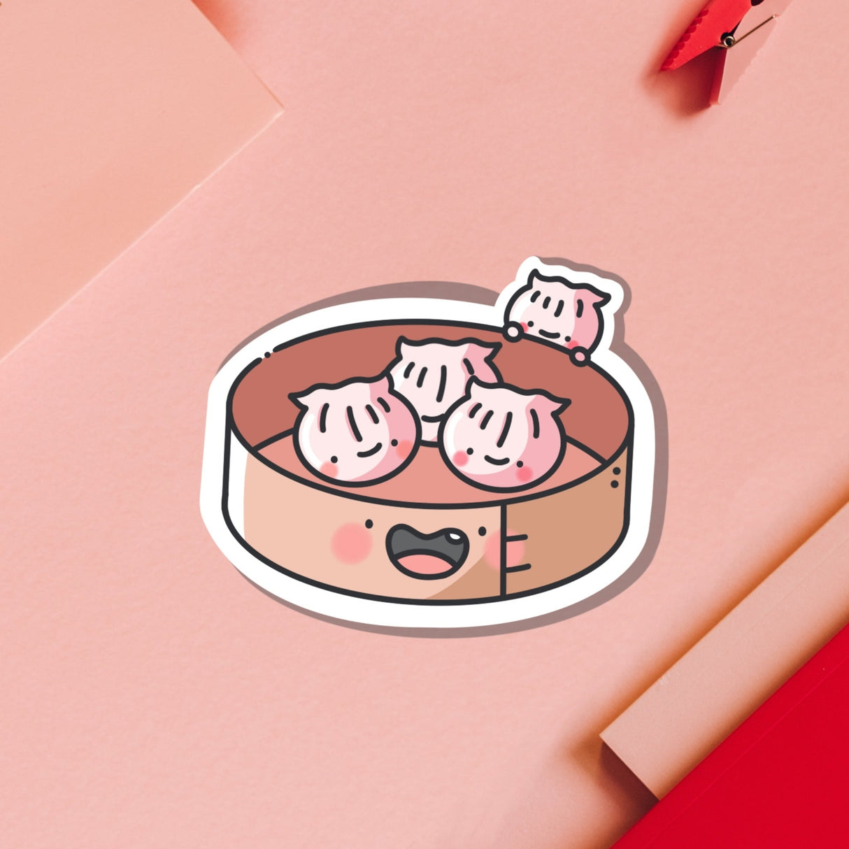 Cute Prawn Dumplings Vinyl Sticker