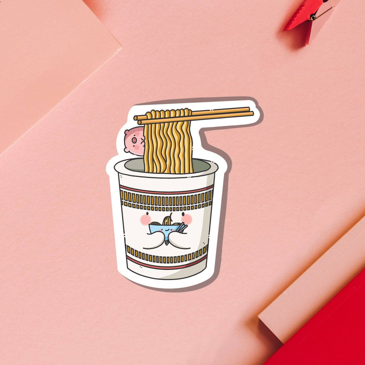 Cute Ramen Noodles Vinyl Sticker